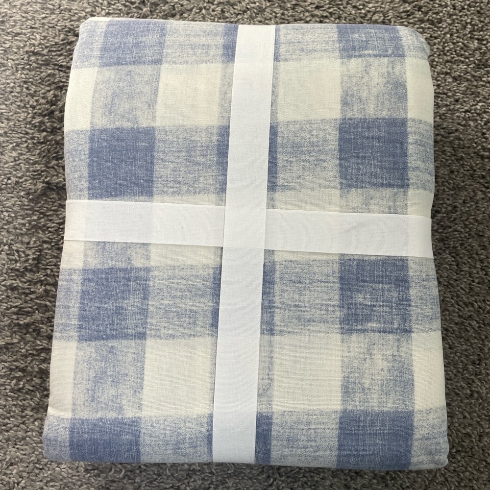 NWT Pottery Barn Rhett Check Duvet Cover & Shams in blue - King/Cal.King - Picture 4 of 14